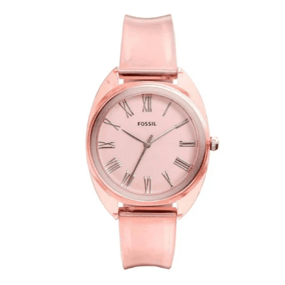 Fossil Jude Three Hand Peach Pink Silicone Watch