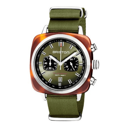 briston clubmaster sport chrono olive green 20142 sa ts 26 nol