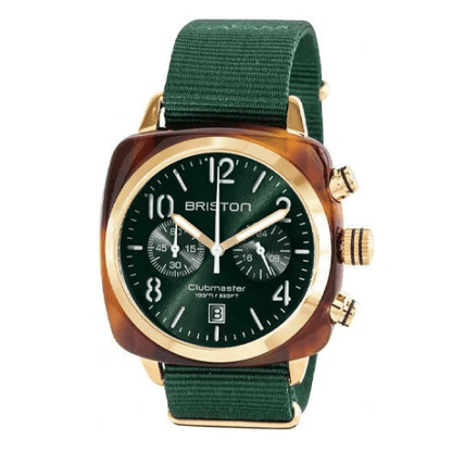 briston clubmaster classic chrono goldbritish green 15140 pya t 10 nbg