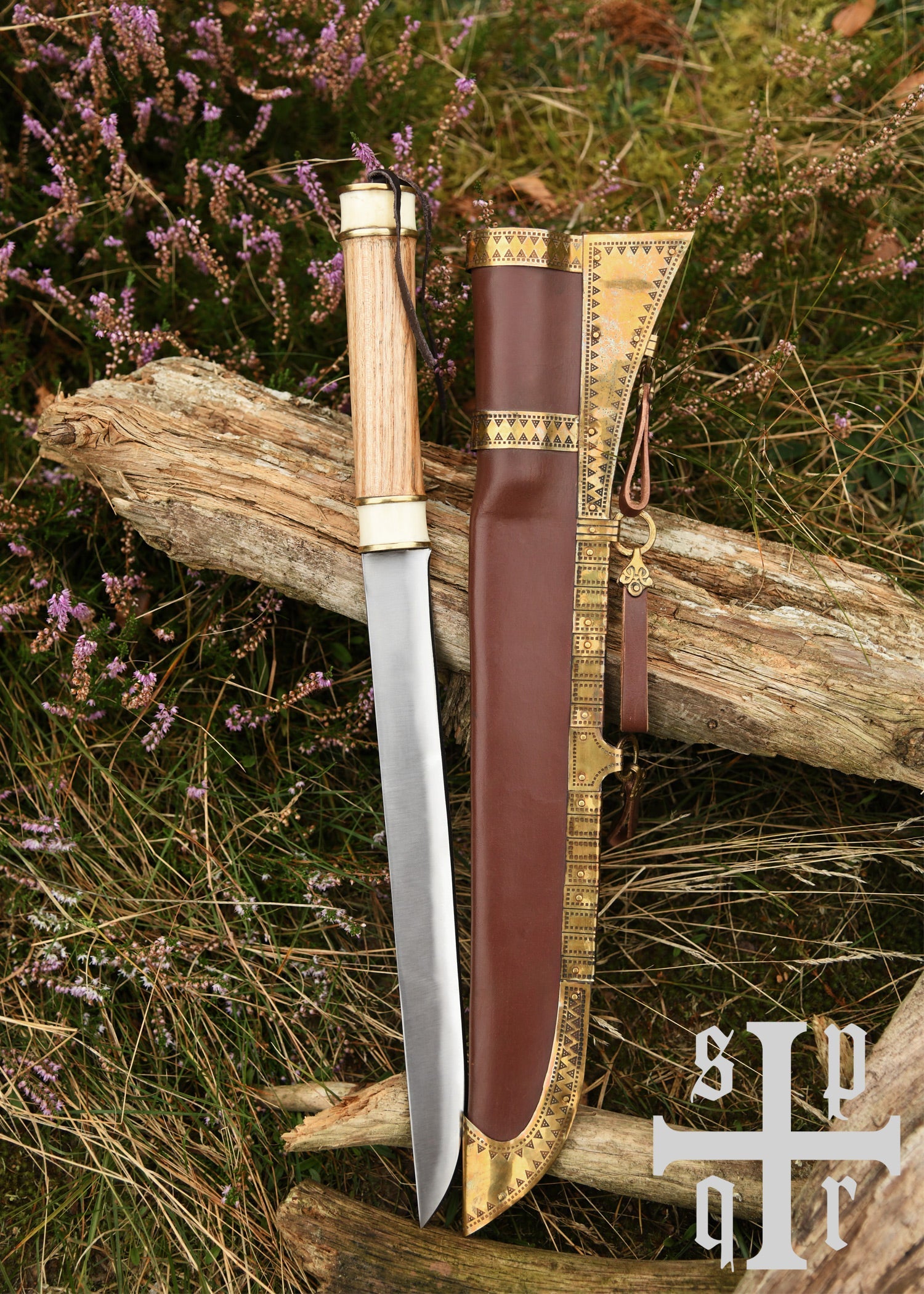 Wikinger Sax mit Holz /Knochengriff &amp; Scheide