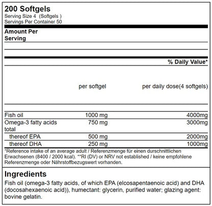 GN Triglyceride Omega 3 Sport Edition 200 Softgels