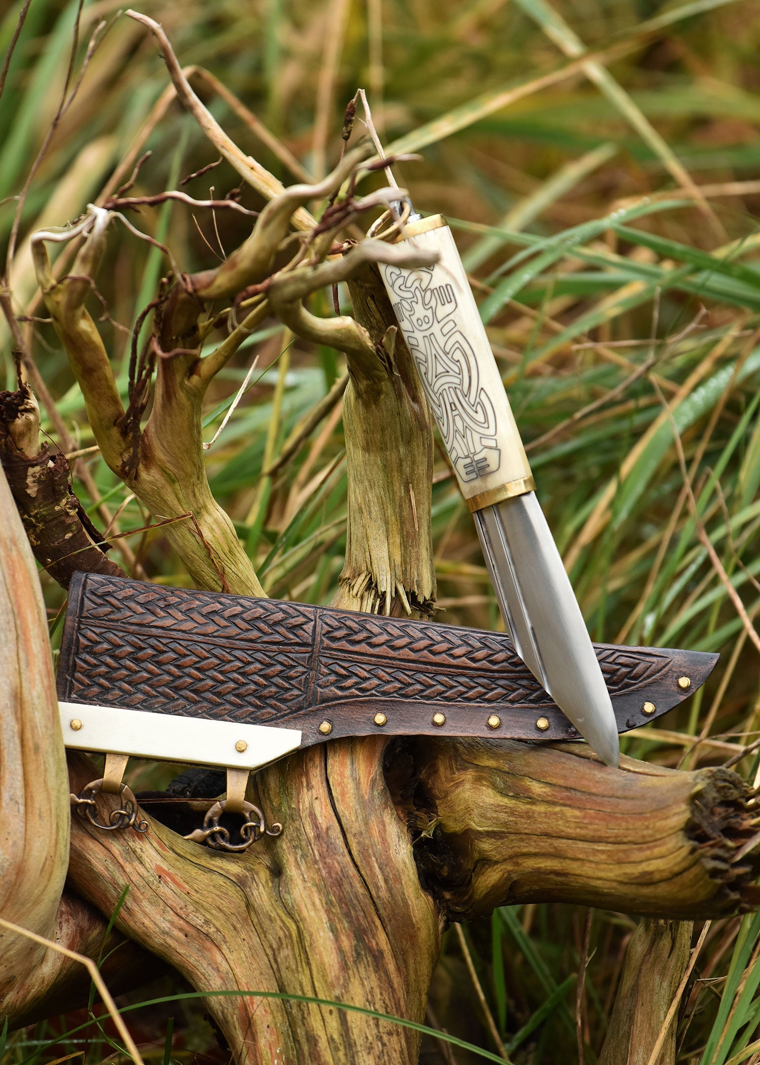 kleiner wikinger sax knochengriff im borrestil 9 10 jh