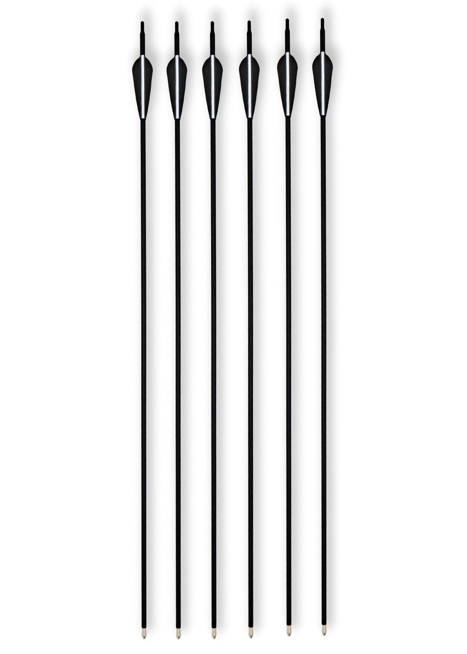 6er Set Carbon Hybrid Pfeile mit Metallspitze