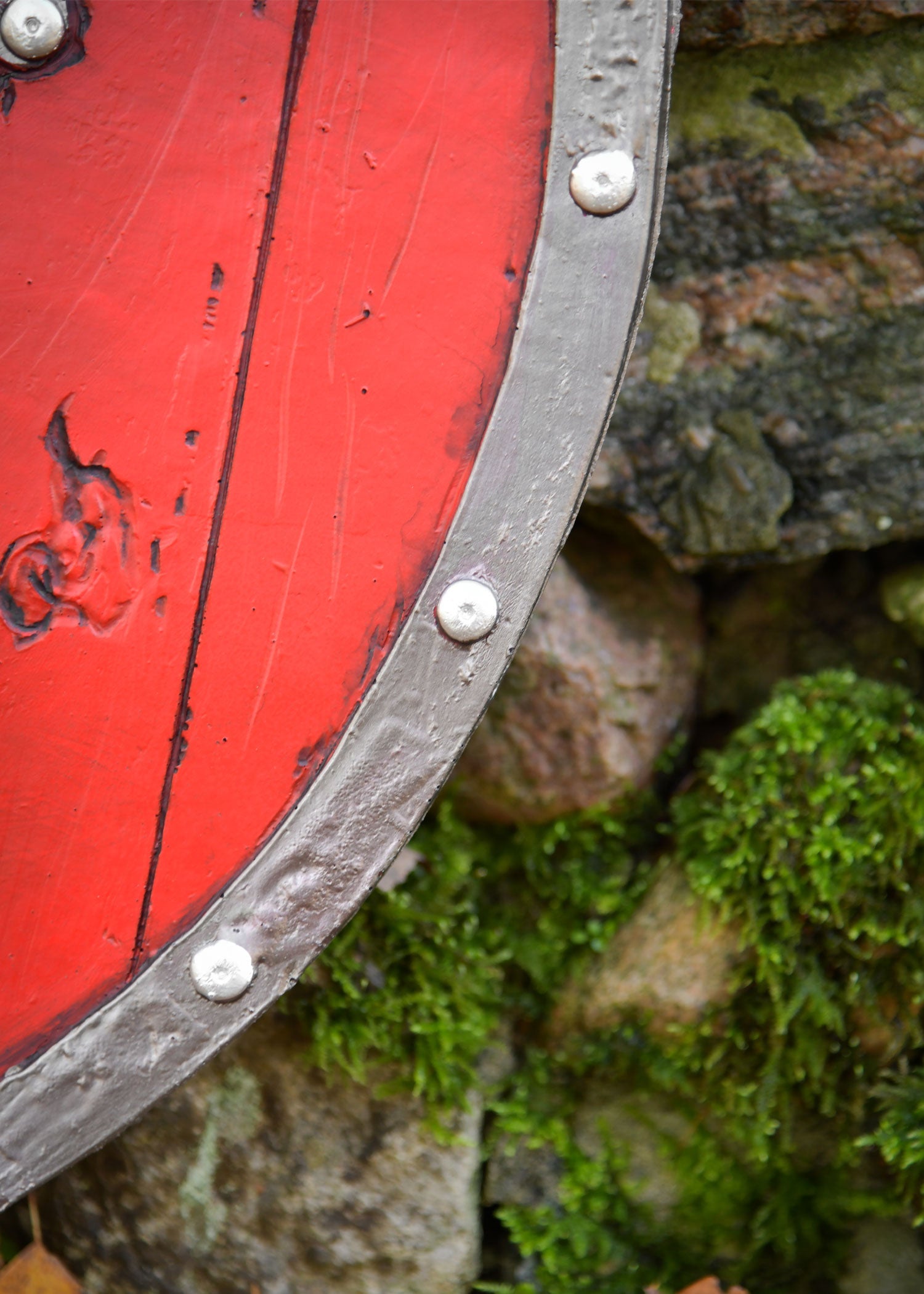 Wikinger Rundschild Skjaldar   Rot, 60 cm