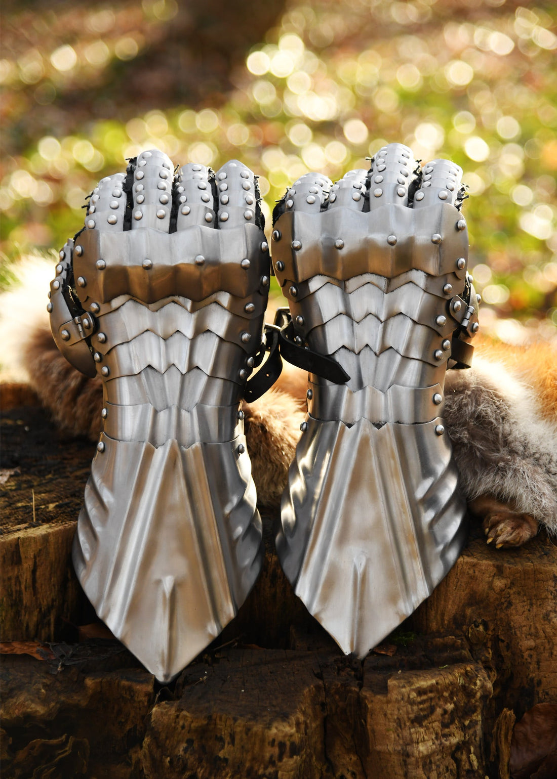 panzerhandschuhe blank vernietet und vernaeht