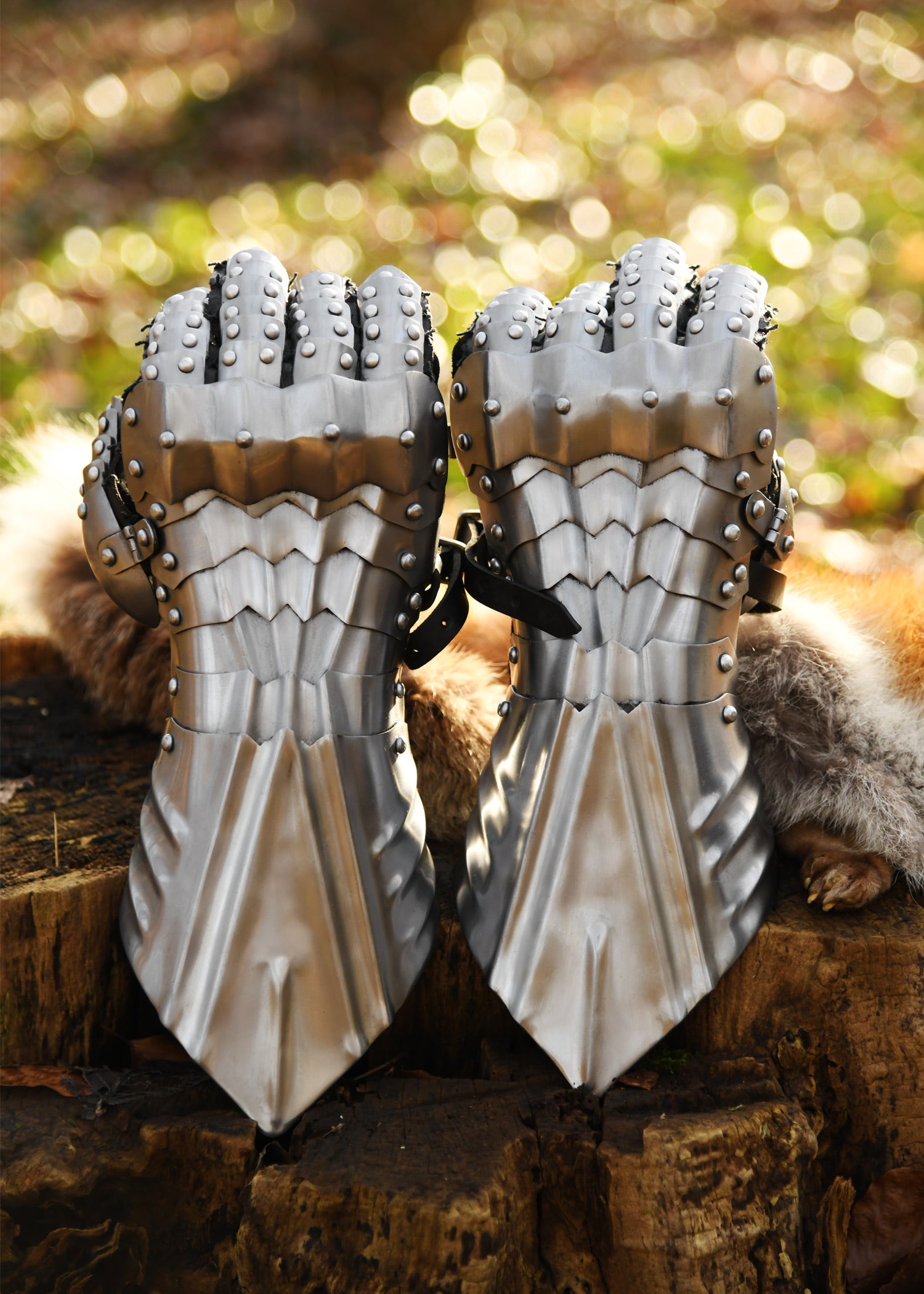 panzerhandschuhe blank vernietet und vernaeht