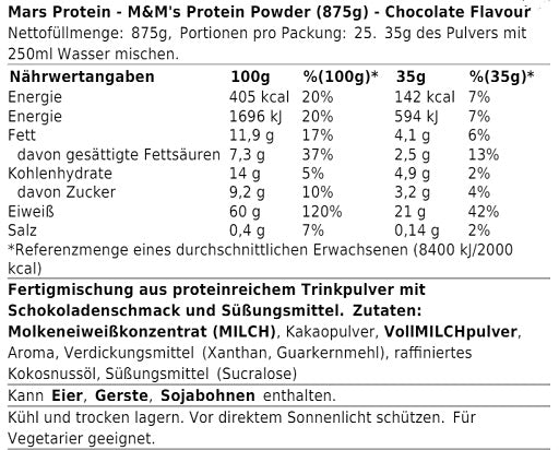 MM Protein Powder Chocolate 875g
