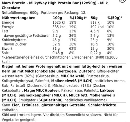MilkyWay High Protein Bar 12x50g