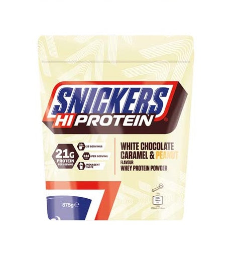 Snickers HI Protein 455g White Choc, Caramel&amp;Peanut