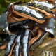Mittelalterliche Panzerhandschuhe, Schlacht von Visby, 14. Jh., Braun