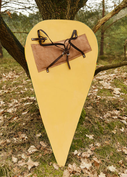 Normannenschild Holz Grün-Gelb 134 cm