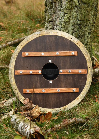 Vegvísir Wikingerschild mit Rohhaut-Rand, 60 cm