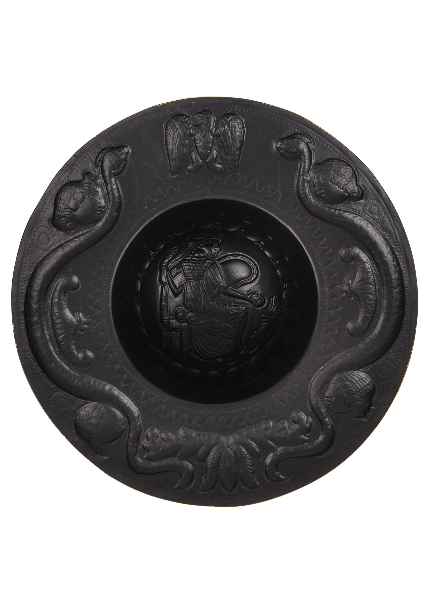 handgetriebener roemischer schildbuckel messing