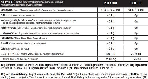 sinob core lcitrullin malat pulver 300g dose