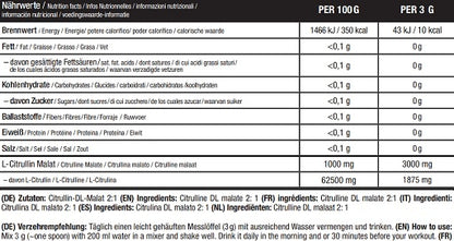 sinob core lcitrullin malat pulver 300g dose