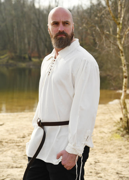 spaetmittelalter hemd aus baumwolle natur