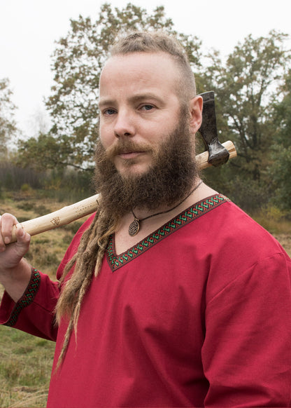 wikinger tunika aus baumwolle dunkelrot
