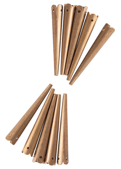 10 Nestelspitzen mit Krone aus Messing für Gewandung