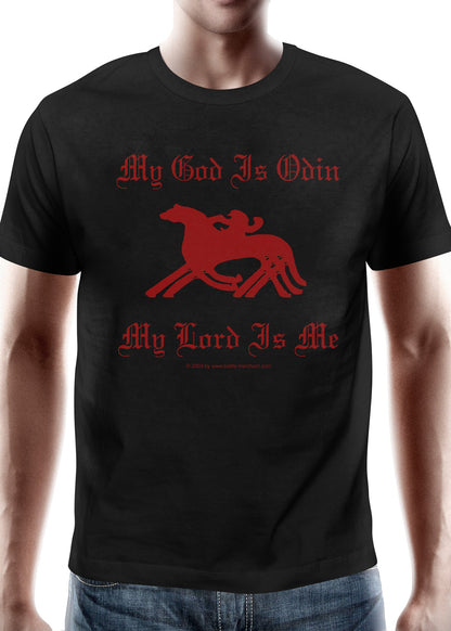 Wikinger T Shirt My God is Odin   Baumwolle