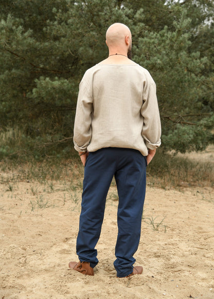 einfache mittelalter hose hagen blau