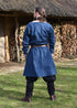 Wikinger Tunika Halvar: Blaues Canvas Gewand mit Stickerei