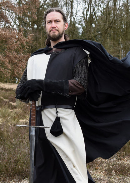 Waffenrock Eckhart Mi Parti: Natur/Schwarz