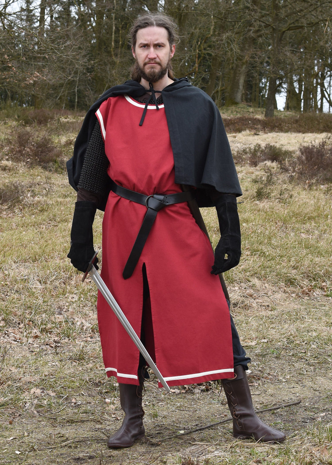 Mittelalter Waffenrock Eckhart, Rot/Natur