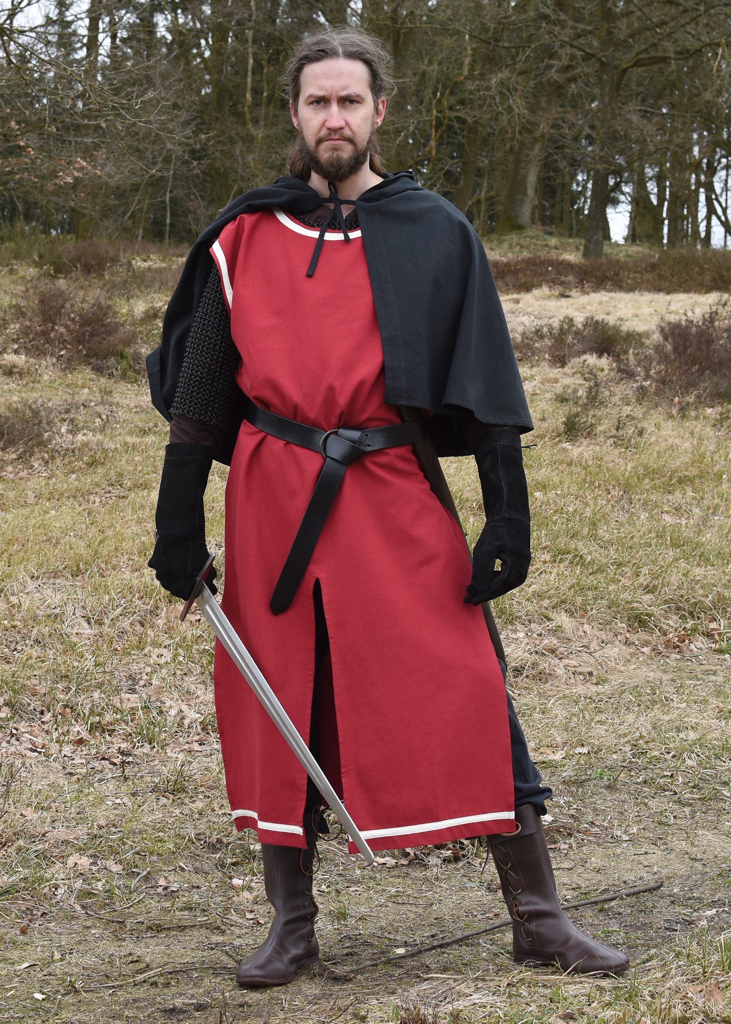 Mittelalter Waffenrock Eckhart, Rot/Natur