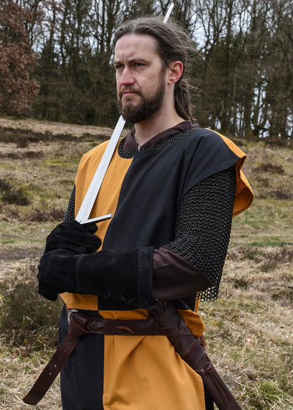 mittelalter waffenrock eckhart mi parti gelb schwarz