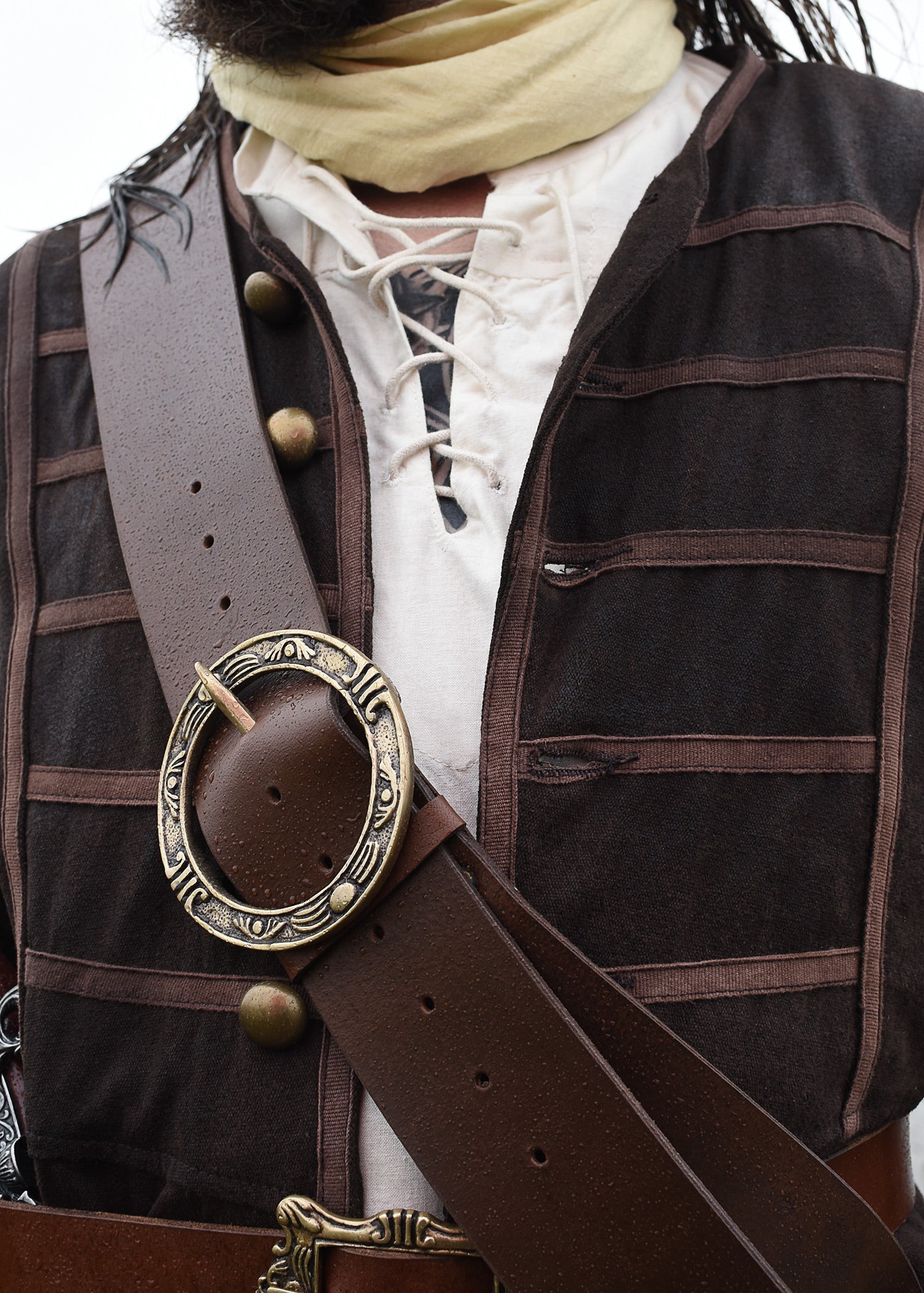 Authentischer Piratenmantel Edward - Braunes Justaucorps