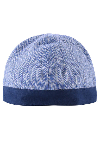 birka kappe mit fischgraetmuster blau