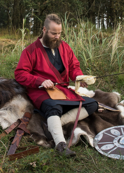 Wikinger Mantel Bjorn: Authentischer Klappenrock, Rot