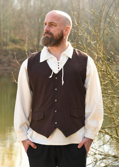 Authentische Mittelalter Weste Lasse, Braun