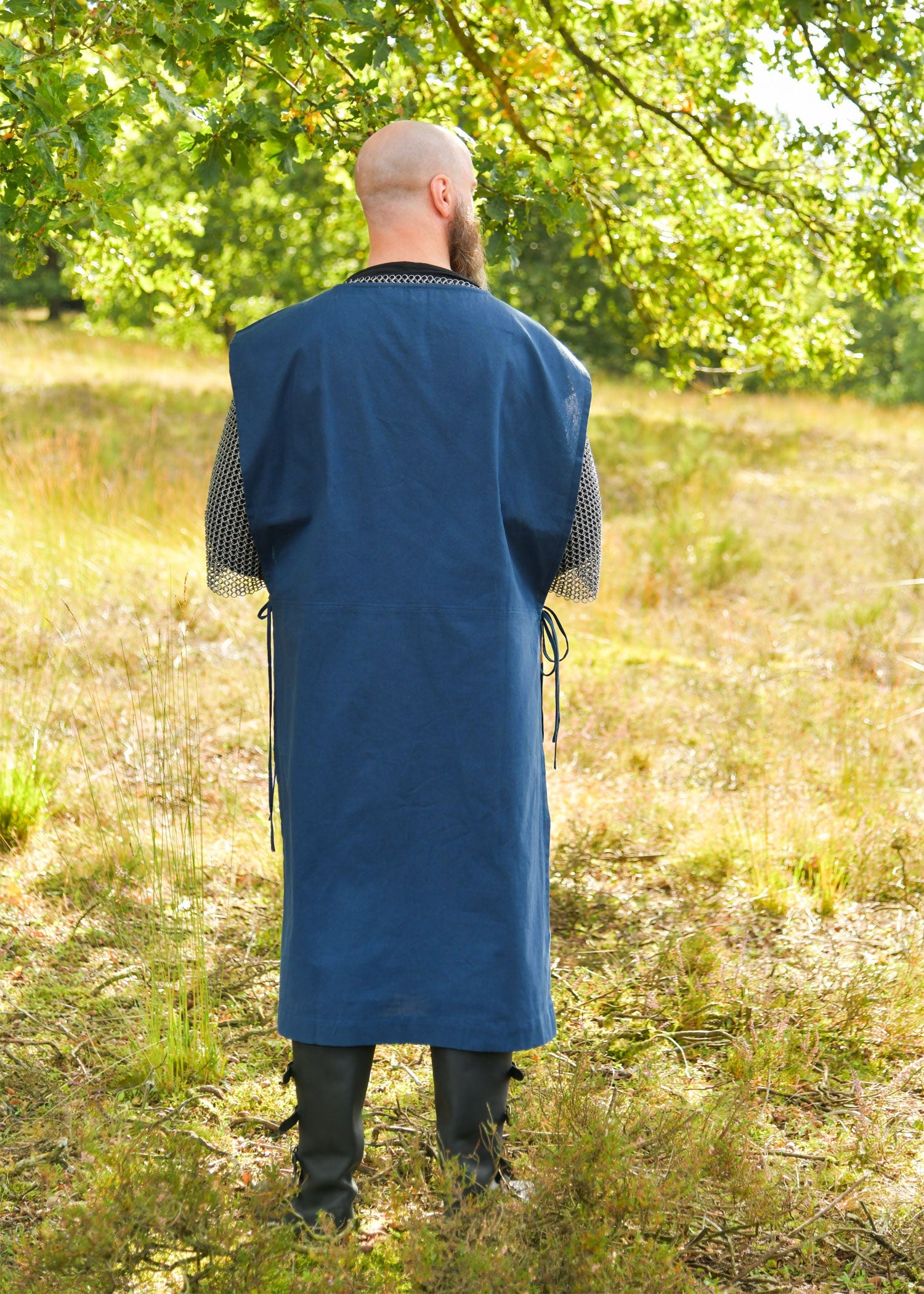 mittelalter wappenrock mit streifen blau gelb