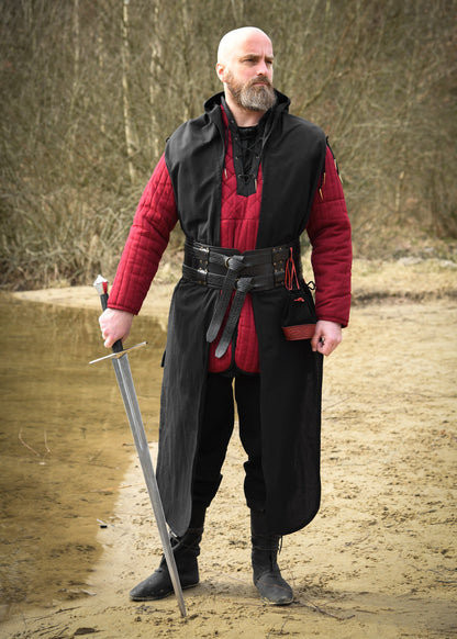Mittelalter Kapuzenschal aus Baumwolle, Schwarz