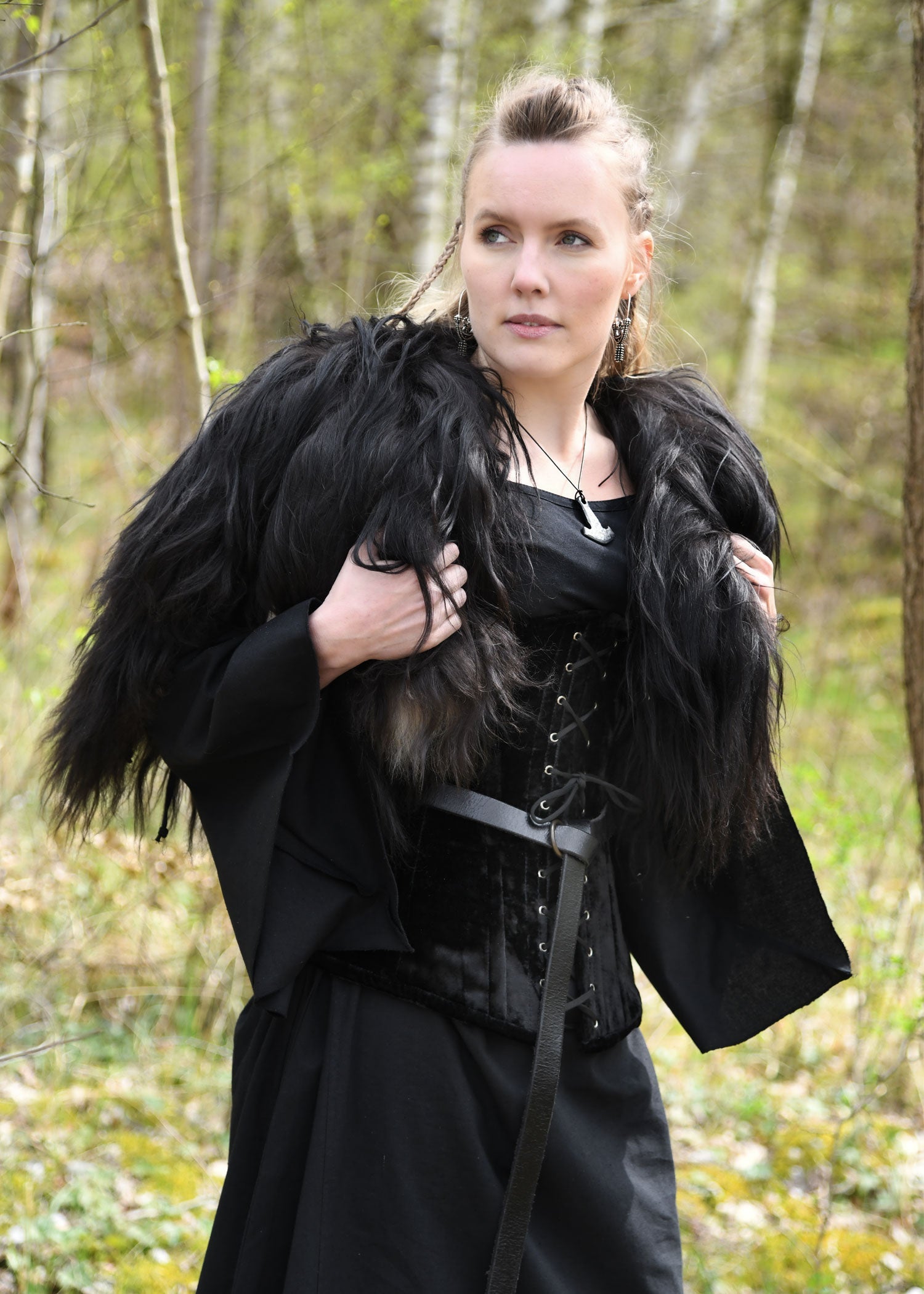 corsage aus samt schwarz