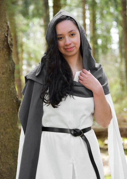 Mittelalter Kapuzenschal im Used Look aus Baumwolle
