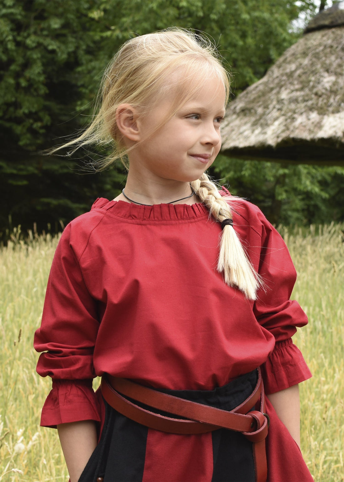kinder mittelalter bluse helena rot