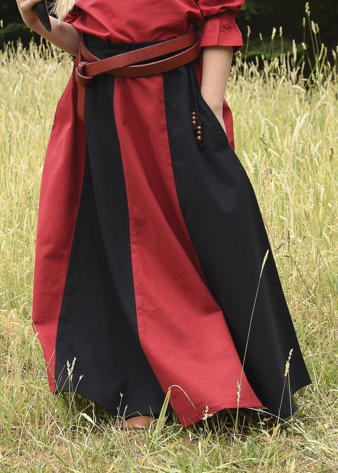 Mittelalter Rock Lucia für Kinder in Schwarz/Rot