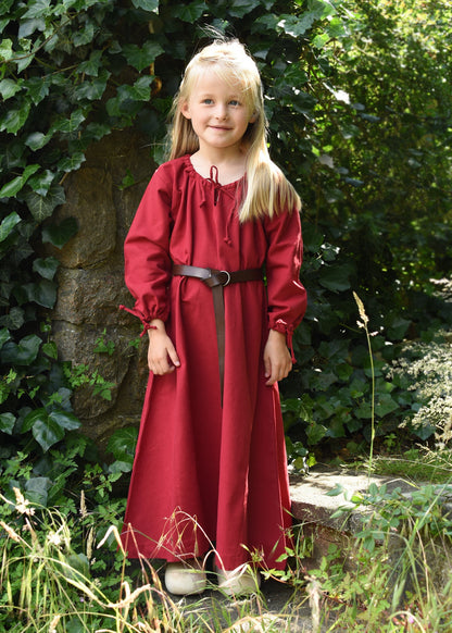 Rotes Kinder Mittelalterkleid Ana aus reiner Baumwolle
