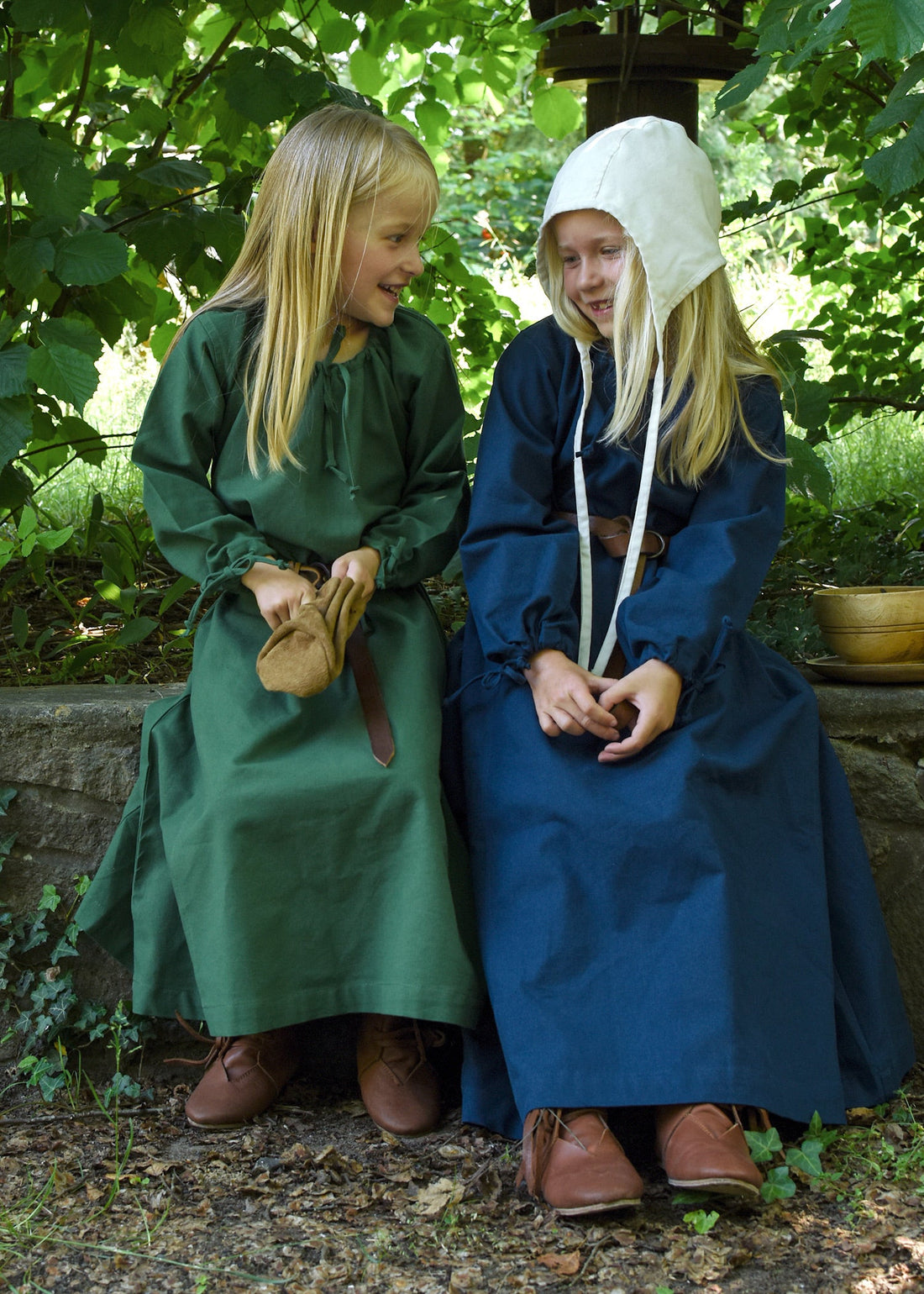 kinder mittelalterkleid unterkleid ana gruen