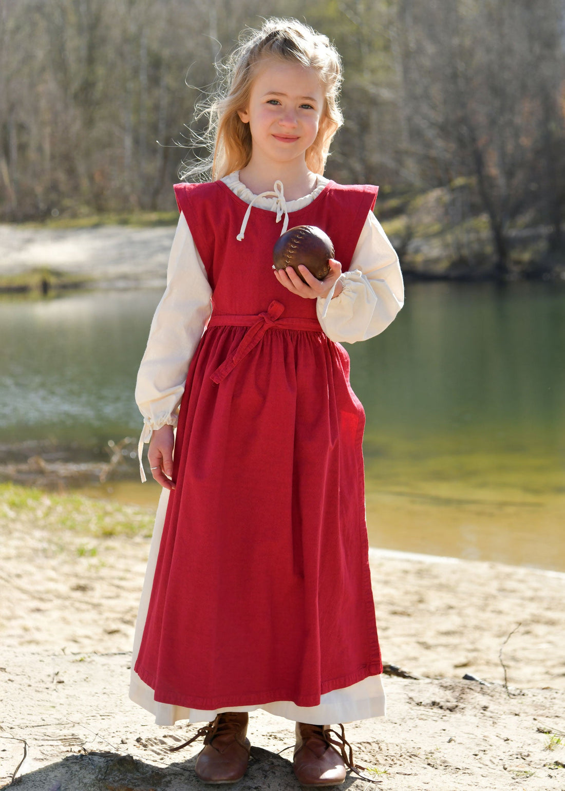 Kinder Mittelalter Überkleid Lilou, Weinrot