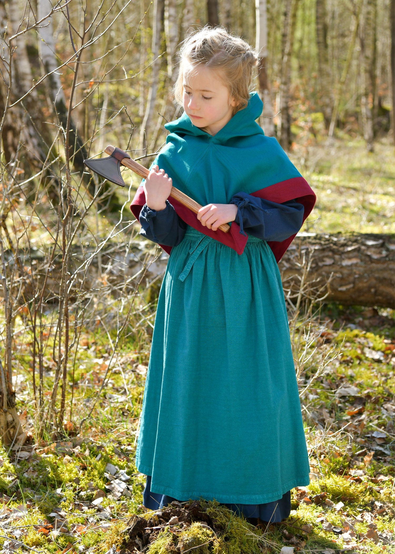 kinder mittelalterkleid berkleid lilou petrol