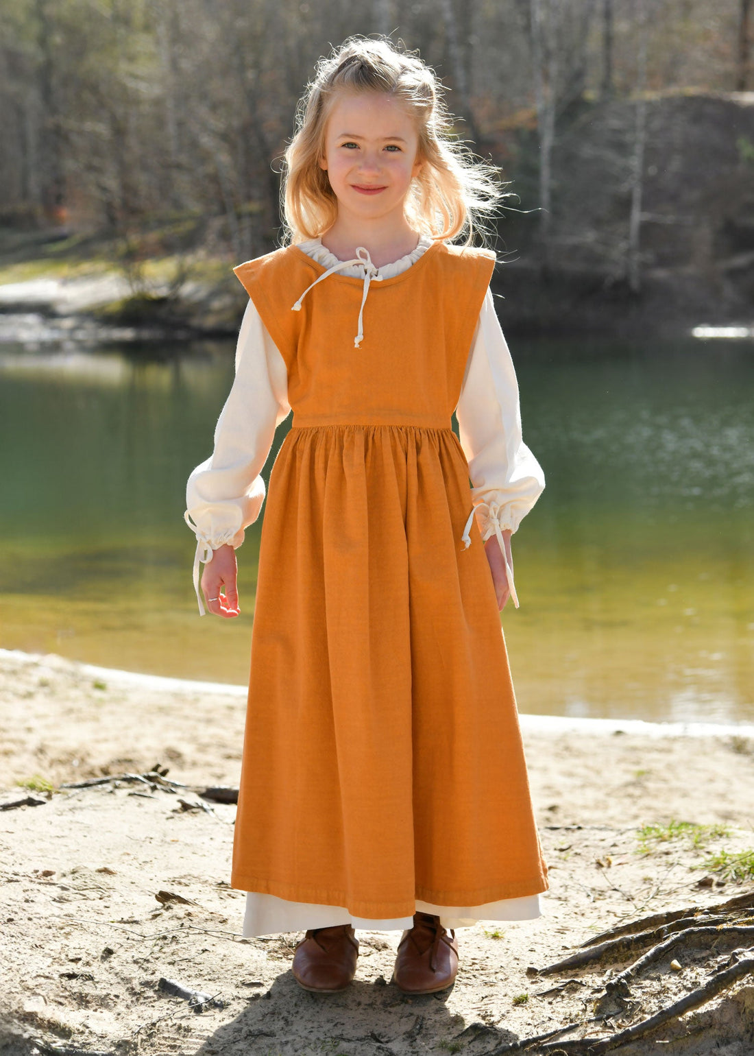 Mittelalter Überkleid Lilou für Kinder in Senfgelb