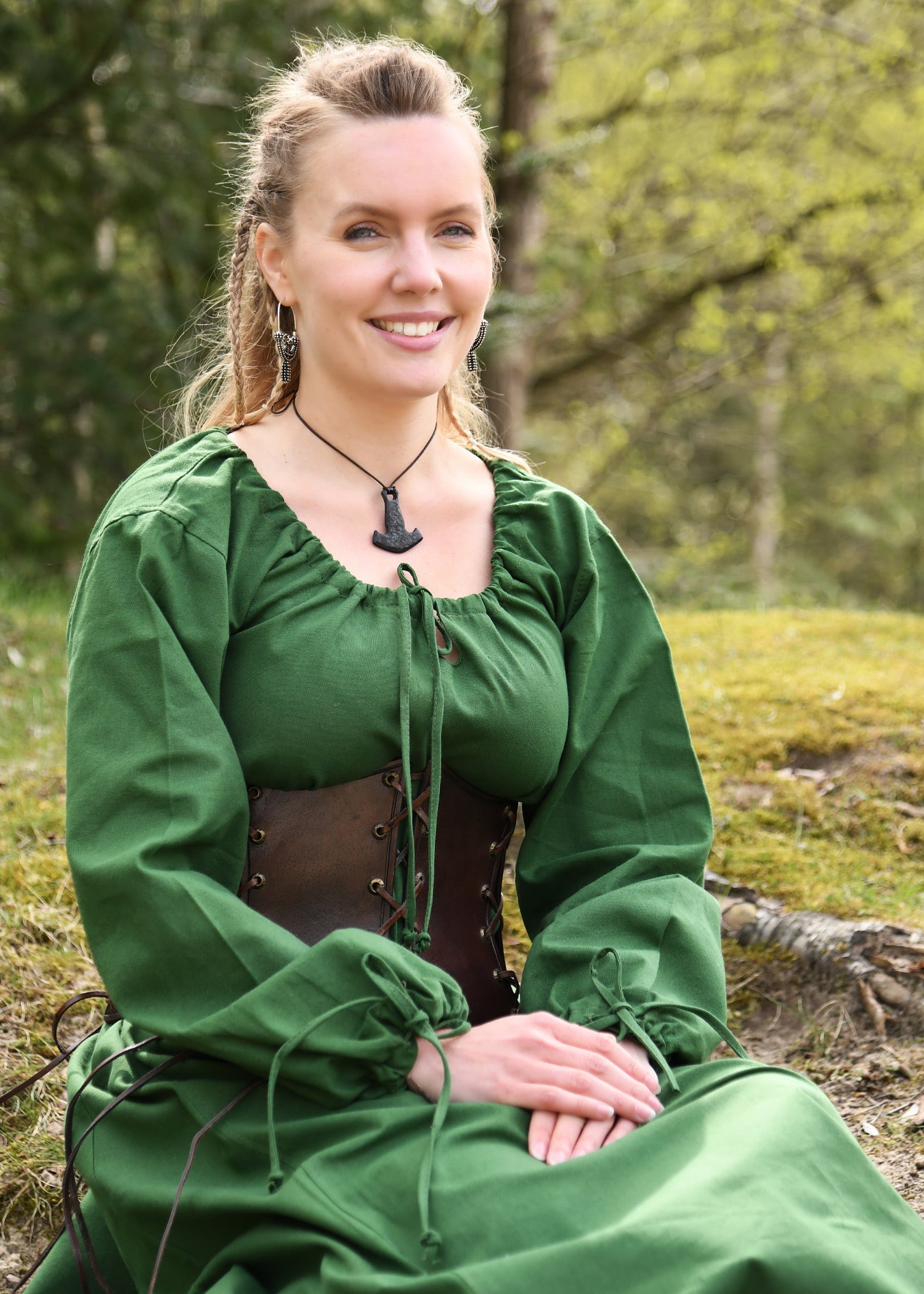 mittelalterkleid unterkleid ana gruen