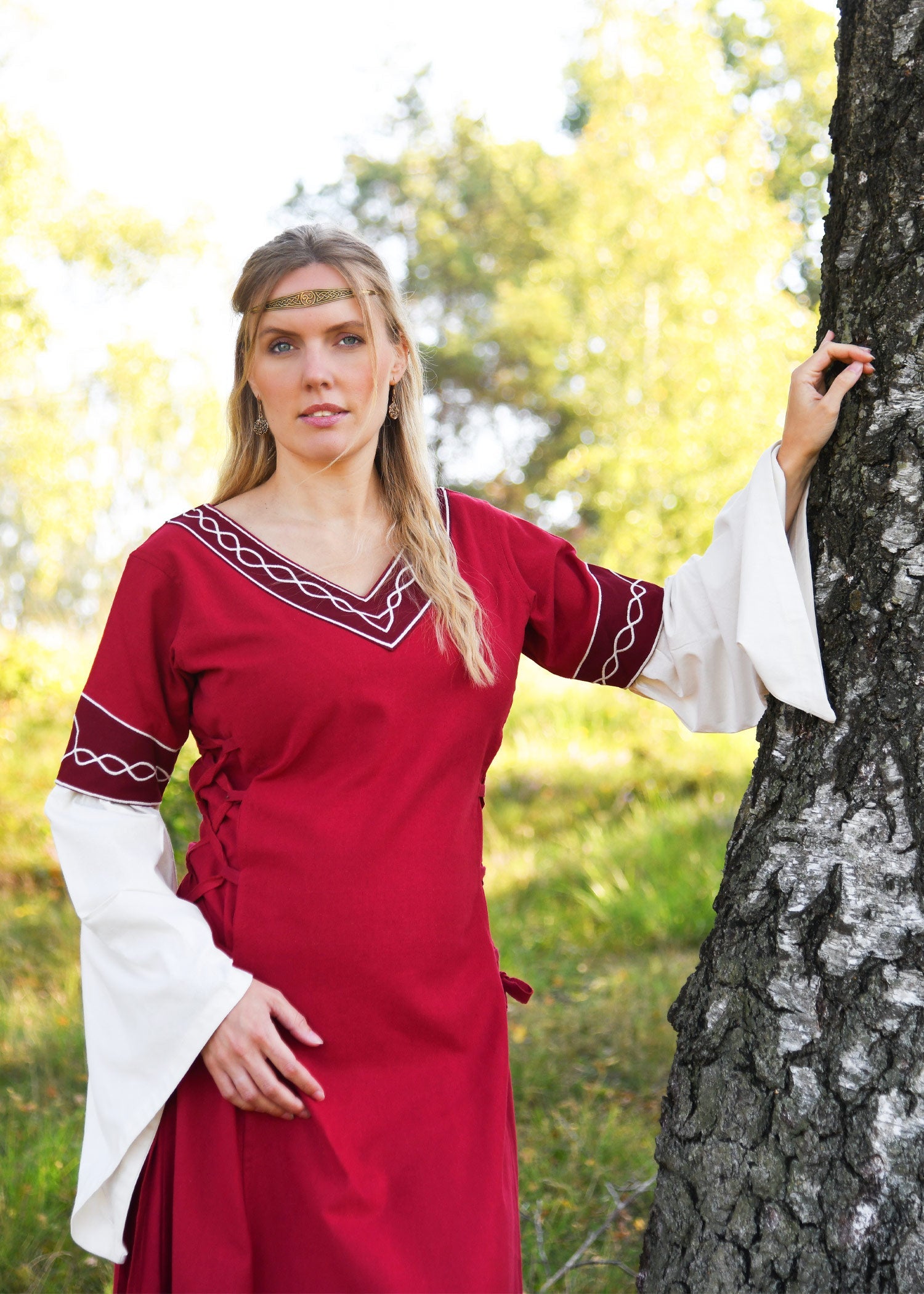 mittelalterkleid alvina rot natur