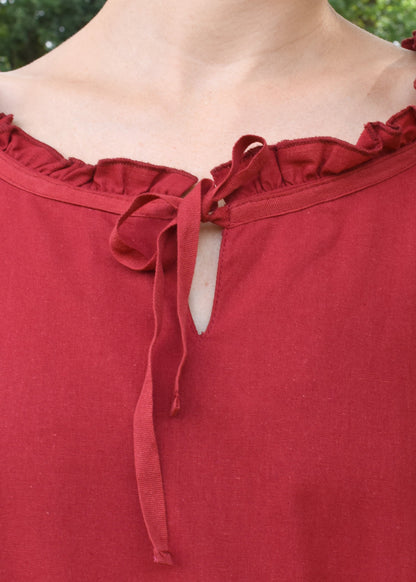 mittelalter bluse birga mit 3 4 arm rot