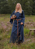 Mittelalter Unterkleid Burglinde, blau mit Trompetenärmel