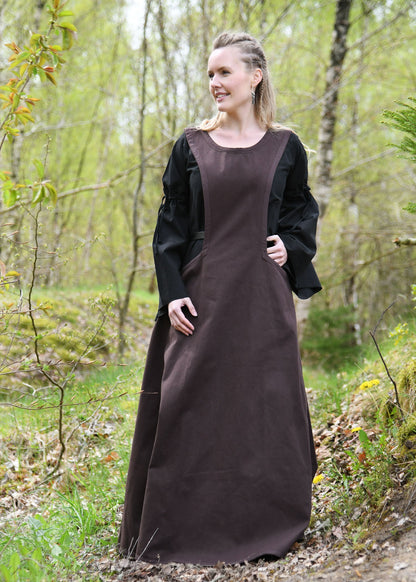 Mittelalter Surcot Andra, Braun – Höllenfenster Überkleid