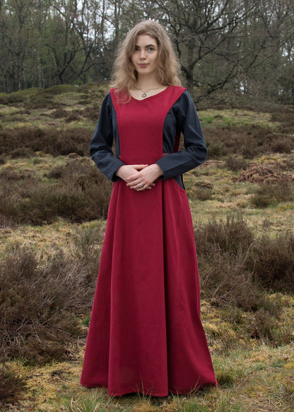 Mittelalter Surcot Andra   Rotes Überkleid mit Höllenfenster